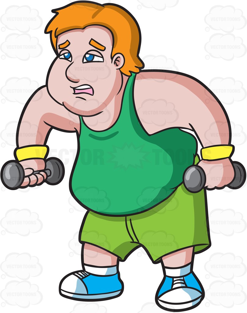 fat man exercising